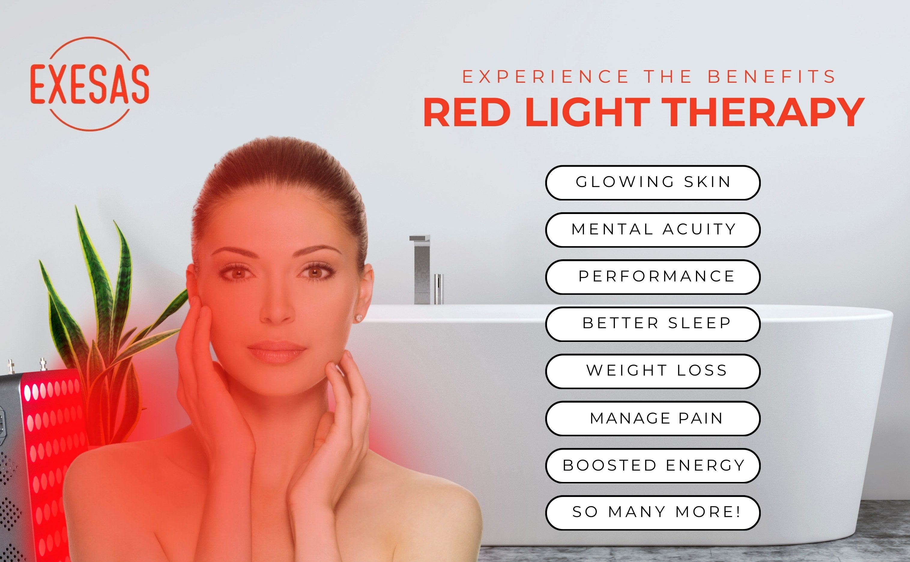 EXESAS 80 LED, 400W Dual-Chip, Red Light Therapy Device for Full Body 660nm & 850nm Infrared LED Panel for Beautiful Skin, Weight & Pain Management EXESAS