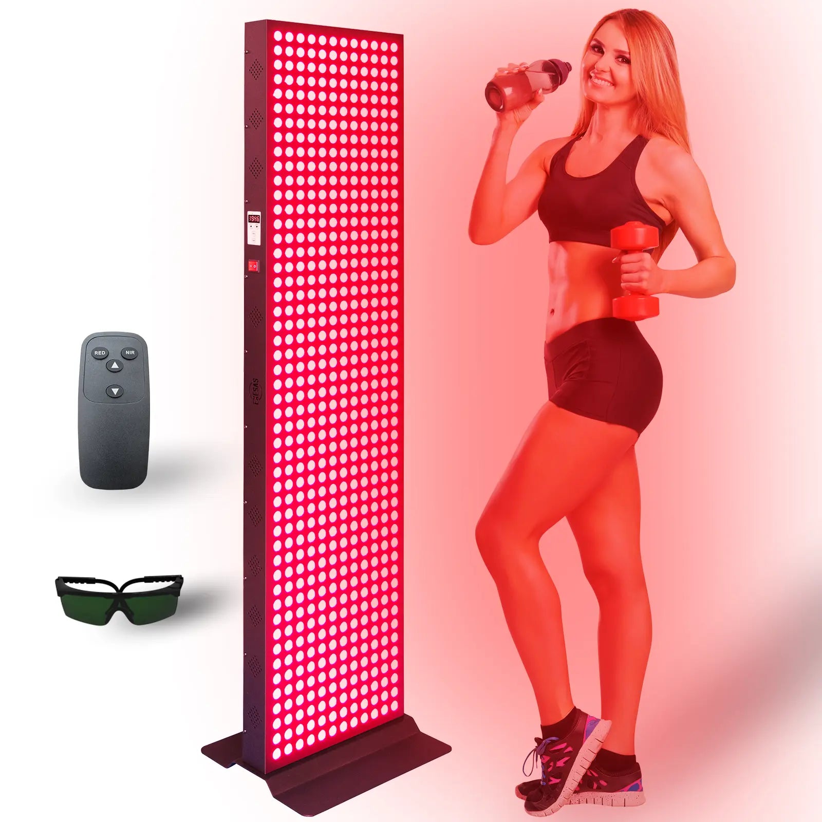EXESAS  600 LED, 3000W Dual-Chip, Red Light Therapy Device for Full Body, 4-Wavelengths Infrared LED Panel for Skin, Weight, Pain, Wellness EXESAS