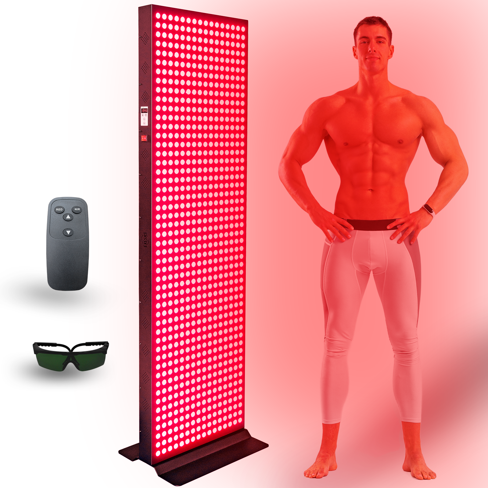 EXESAS   800 LED, 4000W Dual-Chip, Red Light Therapy Device for Full Body, 4-Wavelengths Infrared LED Panel for Skin, Weight, Pain, Wellness EXESAS
