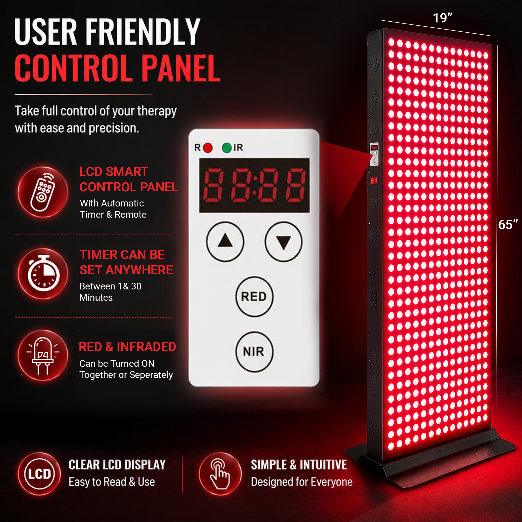 EXESAS   800 LED, 4000W Dual-Chip, Red Light Therapy Device for Full Body, 4-Wavelengths Infrared LED Panel for Skin, Weight, Pain, Wellness EXESAS