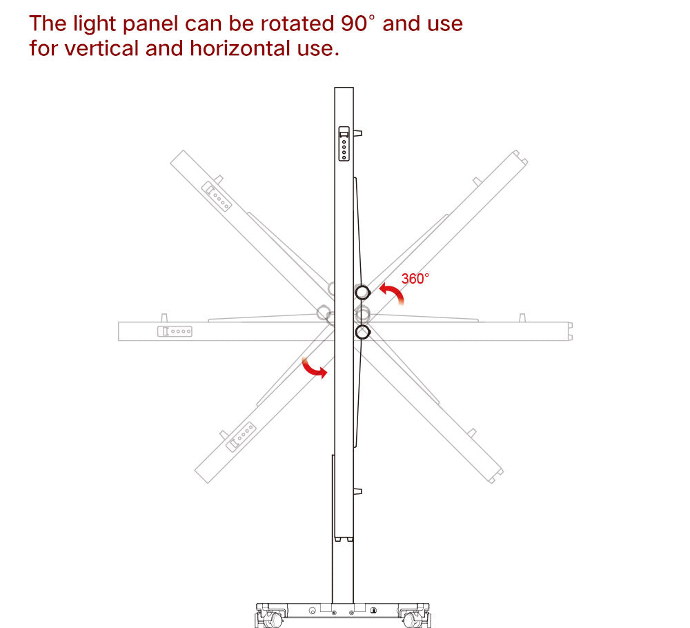 Red Nova Lights Premium Electric Mobile Stand for Red Light Panels