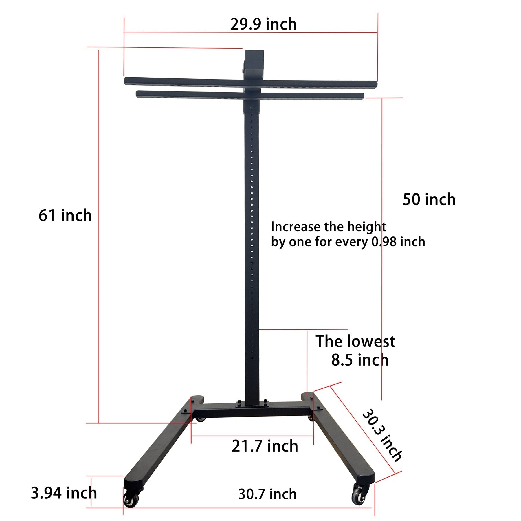 Horizontal  Rolling Stand for EXESAS Red Light Therapy Panels, Compatible only with EXESAS Panels. (Stand Only, Panel Sold Separately) EXESAS