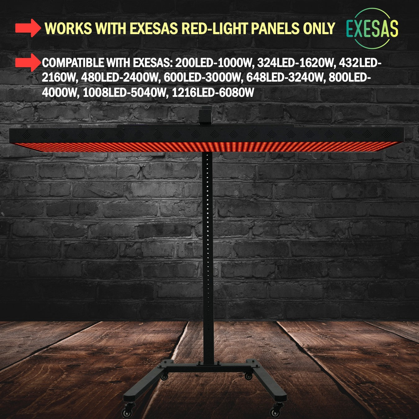 Horizontal  Rolling Stand for EXESAS Red Light Therapy Panels, Compatible only with EXESAS Panels. (Stand Only, Panel Sold Separately) EXESAS