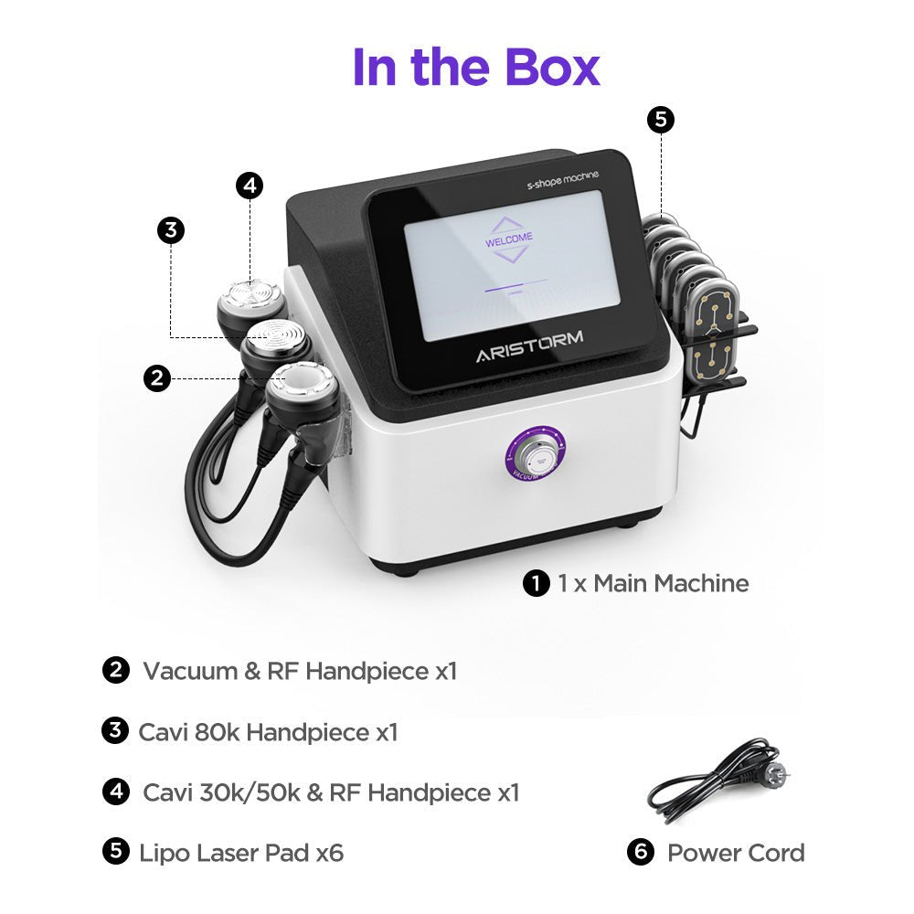 Aristorm 4-in-1 S-Shape Ultrasonic Cavitation & RF Lipo Laser System