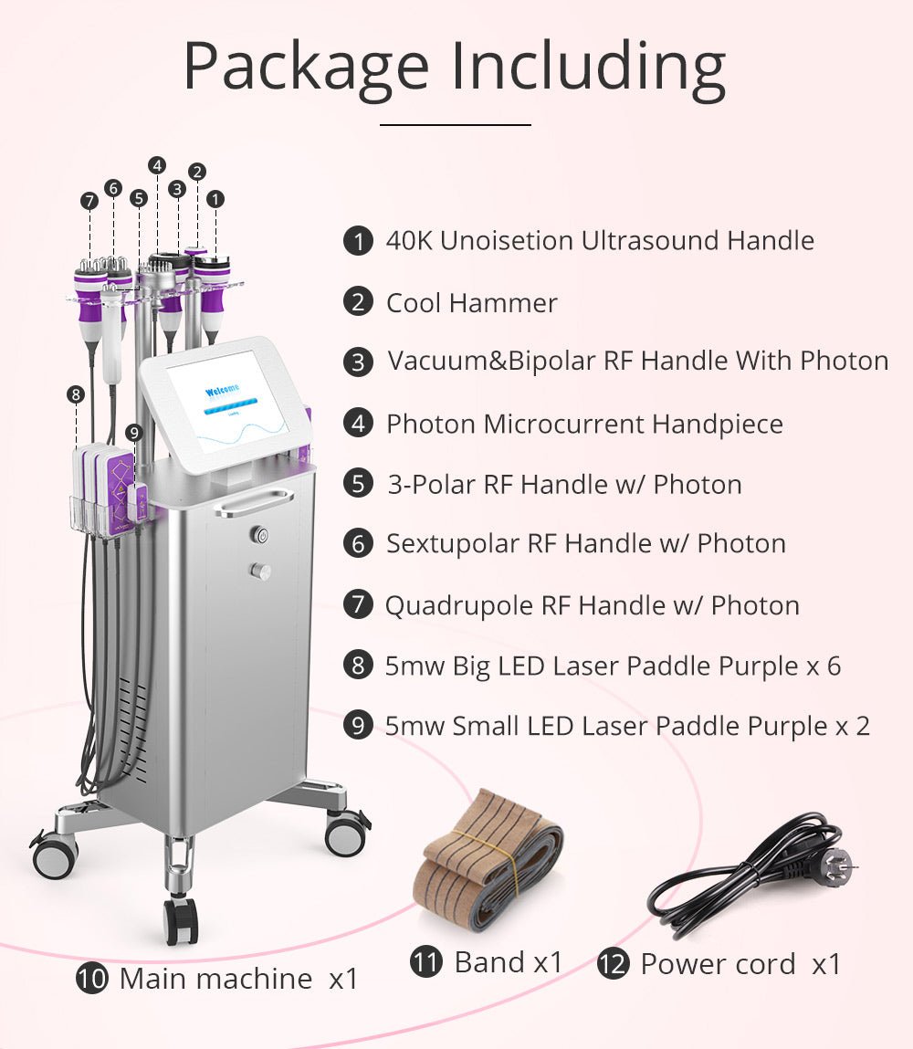 Shape Tactics 9-in-1 Unoisetion Cavitation RF Vacuum Bio Photon System Cavitation Machines